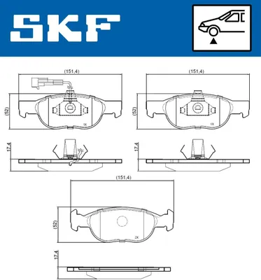 Produktbild von SKF Bremsbeläge Satz Vorne Bremsklötze für FIAT PUNTO (176) VKBP 80777 E