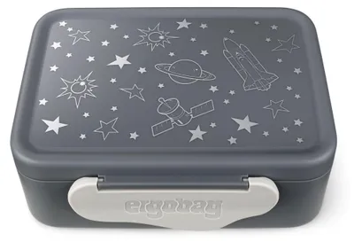 Image de Boîte à goûter Ergobag en plastique Univers, avec compartiment de séparation, lavable au lave-vaisselle