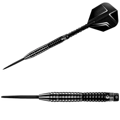 Produktbild von Harrows | Black Knight | Steeldarts | 90% Tungsten | 23g | Schwarz Silber | Linear Milling | Dartpfeile Set