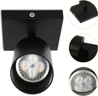 Produktbild von Jopassy Deckenstrahler LED Einbaustrahler Warmweiß Spots drehbar schwenkbar schwarz-matt für Wohnzimmer, Küche, Esszimmer Einzelkopfstrahler