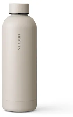 Edelstahl-Wasserflasche 500 ml, beige, doppelwandig