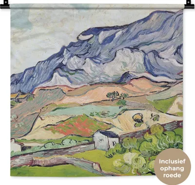 Produktbild von MuchoWow® Wandteppich Wandbehang Die Alpen - Vincent van Gogh 60x60 cm Tapisserie Dekoration Wandtuch - Dekorationen - Wand Decke