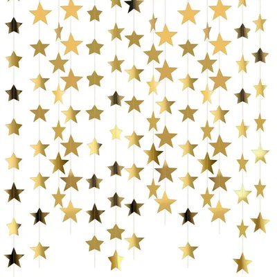Produktbild von Stern Papiergirlande Glitzer Gold 20 Meter Hängende Deko für Geburtstage & Partys