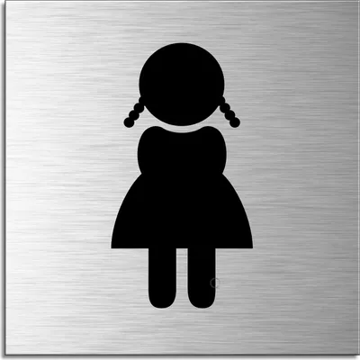 Produktbild von Schild - WC Mädchen | Türschild 120 x 120 mm Aluminium selbstklebend
