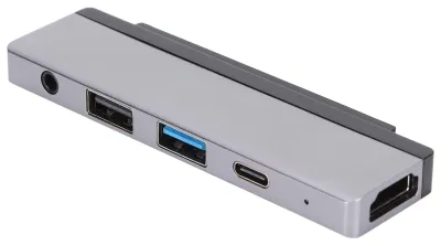 Image de Station d'accueil 5-en-1 avec hub USB 3.0, adaptateur Type-C vers HDMI