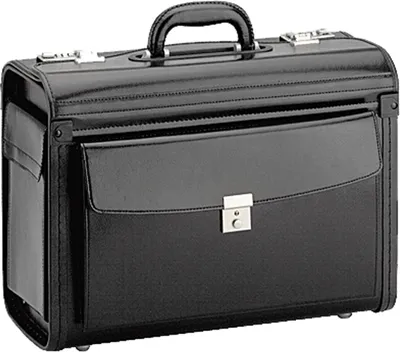 Produktbild von Pilotenkoffer-Aktenkoffer-Akten-Koffer Leder-Faserstoff 46 x32x22cm-Bowatex