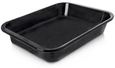 Obrázek produktu pro Smaltovaná plechová forma na pečení – obdélníková, hluboká – 36 x 28 x 6 cm – černá