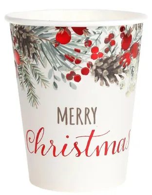 Produktbild von 800 Pappbecher Weihnachten Merry Christmas Einweg rot Becher