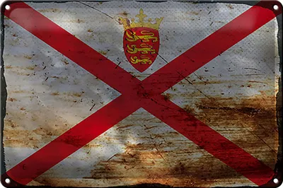 Produktbild von Blechschild Flagge Jersey 30x20cm Flag of Jersey Rost