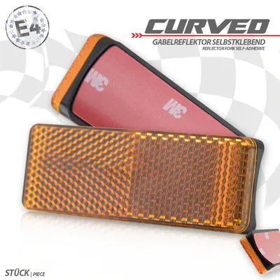 Produktbild von Gabelklebereflektor Curved rechteckig gelb