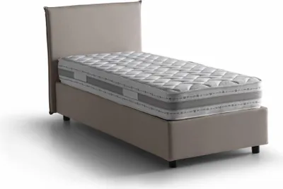 Produktbild von Einzelbett Catia, Containerbett mit Stoffbespannung, 100%  Italy, Frontöffnung, inklusive Matratze Cm 80x200, Turteltaube
