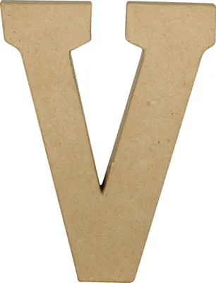 Produktbild von Décopatch 3x Pappmaché Kraft, Großbuchstabe V 20cm - Kartonbraun AC873C