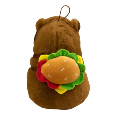 Produktbild von Kuscheltier Capybara 20 cm mit Rucksack Burger – Weiches Plüschtier Stofftier
