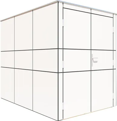 Produktbild von Bertilo HPL Fahrradgarage - 6 mm weiß HPL Bike: 155 x 229 cm