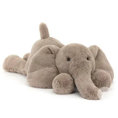 Produktbild von Plüsch Elefant Kuscheltier – 56 cm – Grau – Liegendes Kawaii Design – Weiches Stofftier – Kawaii Körperkissen