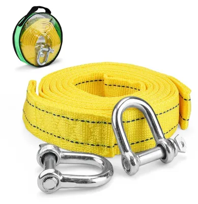 Immagine prodotto di Cavo di traino, 4 metri x 4 cm, portata 5 tonnellate, con 2 ganci rinforzati e custodia