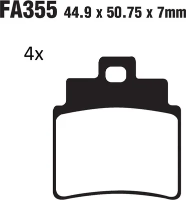 Immagine prodotto di Pastiglie freno posteriori per Kymco Maxxer 250 Onroad, anni di produzione 2013-2017, pastiglie EBC - Nuove