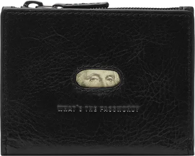 Produktbild von FOSSIL Leder Geldbörse Andrew Magnetic Zip Card Case Black schwarz