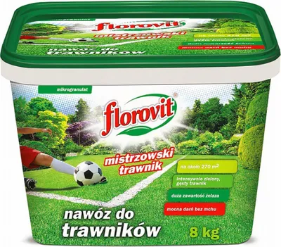 Zdjęcie produktu dla Florovit nawóz do trawników z mchem (mistrzowski trawnik) wiadro 8kg