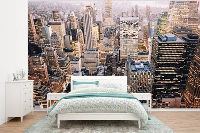 Produktbild von MuchoWow® Fototapete für Wohnzimmer oder Schlafzimmer Wandtapete Vinyl Motivtapete New York - NYC - Amerika - 320x240 cm - Tapeten