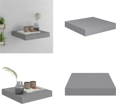 Obrázek produktu pro vidaXL Plovoucí police šedá 23x23,5x3,8 cm MDF - Nástěnná police - Nástěnné police - Plovoucí nástěnná police - Plovoucí nástěnná police