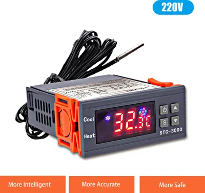 Produktbild von STC-3000 Digitaler Temperaturschalterregler ¡æ šH Anzeige Heizungskuehlrelais NTC-Sensor Temperaturregelungsthermostat fuer Gefrierschrank Kuehlschrankluke