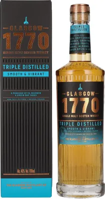 Produktbild von Glasgow 1770 TRIPLE DISTILLED Smooth & Vibrant 46% Vol. 0,7l in Geschenkbox