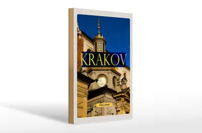 Produktbild von Holzschild Reise 20x30cm Krakow Sehenswürdigkeit Europa Reise