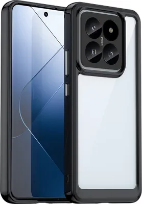 Obrázek produktu pro Pouzdro pro Xiaomi 14 Pro průhledné, nárazuvzdorné TPU silikonové ochranné pouzdro černé
