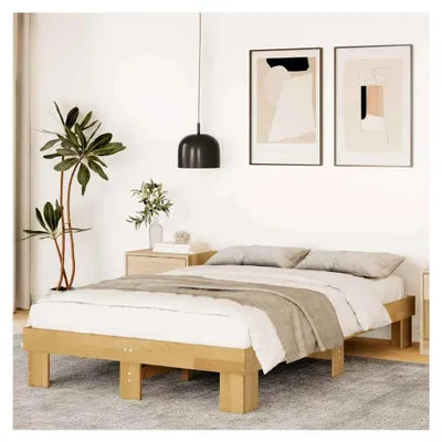 Produktbild von Bettgestell ohne Matratze 120x200 cm aus massivem Eichenholz