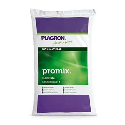 A bag of Plagron Promix substrate.