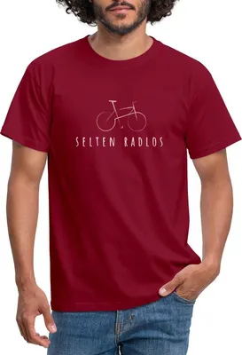 Produktbild von Spreadshirt Fahrrad Geschenk Selten Radlos Geschenkidee Fahrradfahrer Männer T-Shirt, L, Ziegelrot