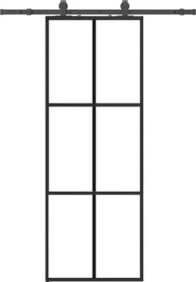 Zdjęcie produktu dla vidaXL Drzwi przesuwne z okuciem czarne 76x205 cm szkło ESG