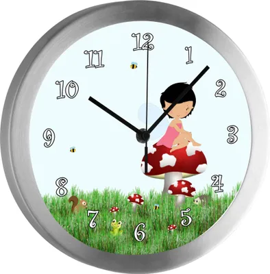 Produktbild von Funkuhr, Kinder Wanduhr, Kinderuhr, Kinderzimmer  Waldfee