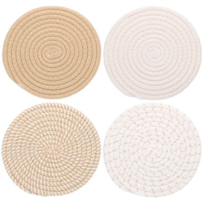 Immagine prodotto di 4 sottobicchieri intrecciati per piante, diametro 17,5 cm