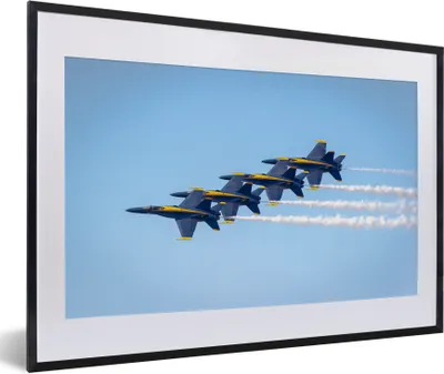 Produktbild von MuchoWow® Gerahmtes Poster Mehrere Jets nebeneinander in San Francisco 60x40 cm - Poster mit Schwarzem Bilderrahmen Wandposter Rahmen Foto Bilder - Schlafzimmer - Plakat in Rahmen - Drucken