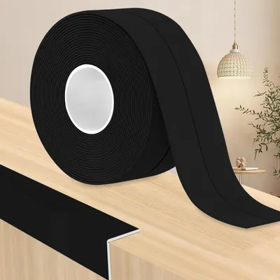 PVC-Sockelleiste, selbstklebend, 30 mm x 30 mm x 18 m, Schwarz