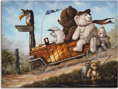 Produktbild von ARTland Leinwandbild Reisendes Kinderspielzeug Größe: 40x30 cm
