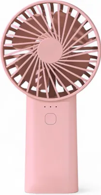 Zdjęcie produktu dla Mini wentylator ręczny z akumulatorem 4000 mAh – cichy, przenośny, z portem USB-C i lampką LED, idealny na podróże, w kolorze pastelowego różu