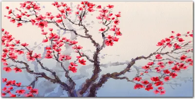 Produktbild von Coloray Bild aus Acryl 120 cm x 60 cm - Wohnzimmer Acrylblock mit Bild Wanddekoration Gehärtetes Acryl Dekoration Küche - Baumzweige Blumen