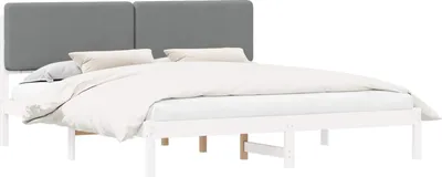Produktbild von Bettgestell mit gepolstertem Kopfteil Hellgrau 200 x 200 cm