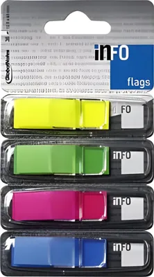 Image de Drapeaux d'information y compris jaune / vert / rose / bleu