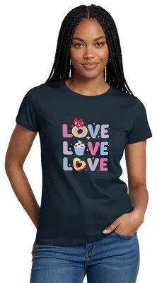 Produktbild von Spreadshirt Miraculous Love Love Love Schriftzüge Frauen T-Shirt, S, Navy