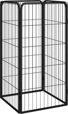 Zdjęcie produktu dla Kojec dla psa, 4 panele, czarny, 50x100 cm, stalowy