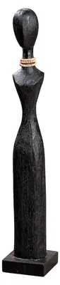 Imagen del producto de Escultura de Gilde, "Dama Elegante", motivo femenino, madera de mango, color negro, paquete de 2 unidades, largo: 11,5 cm, ancho: 11,5 cm, alto: 67 cm. Código: 69396 4063387693964