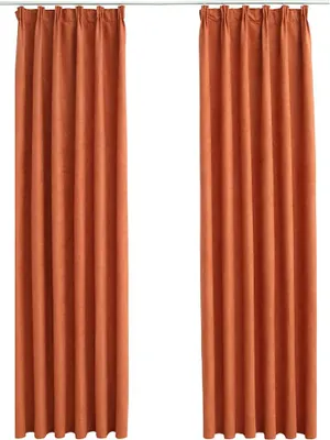 Obrázok produktu pre vidaXL Zatemňovacie závesy s háčikmi 2 ks. Hrdzavohnedé 140x245 cm