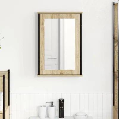 Produktbild von "im Sonderangebot"Spiegelschrank/Bad-Wandschrank/Badezimmermöbel- modernes Design - Sonoma-Eiche 42x12x60cm Holzwerkstoff NEU940163 - Badezimmerschränke