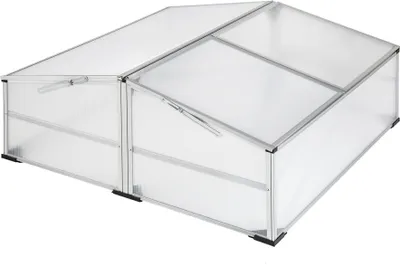 Produktbild von Frühbeet aus Aluminium mit arretierbarem Dach - 102 x 102 x 41 / 31 cm