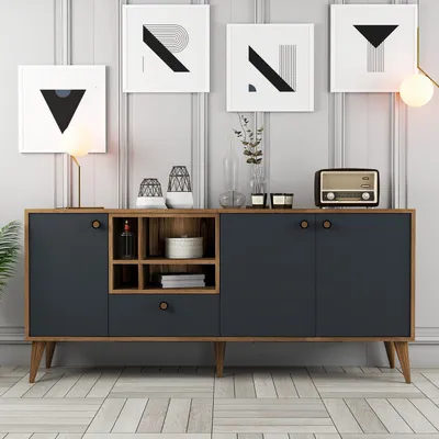 Produktbild von Skye Decor, Napoli - Anthracite, Konsole, Anthrazit, 100 % MELAMINBESCHICHTETE SPANPLATTEN, 180 x 35 x 81 cm