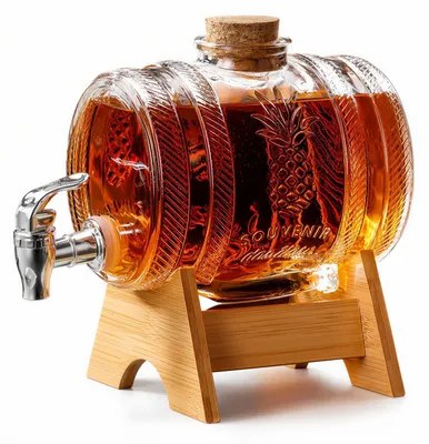 Immagine prodotto di Elzusha - Decanter per whisky da 1000 ml con base in legno